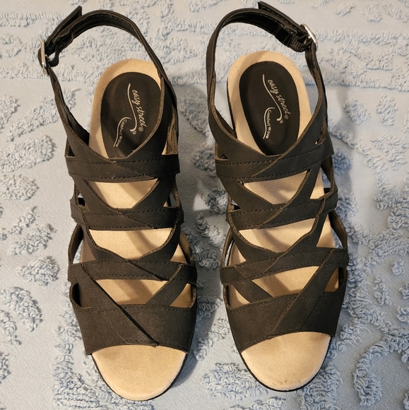 Easy Comfort Black Sandals - Picture 1 of 6